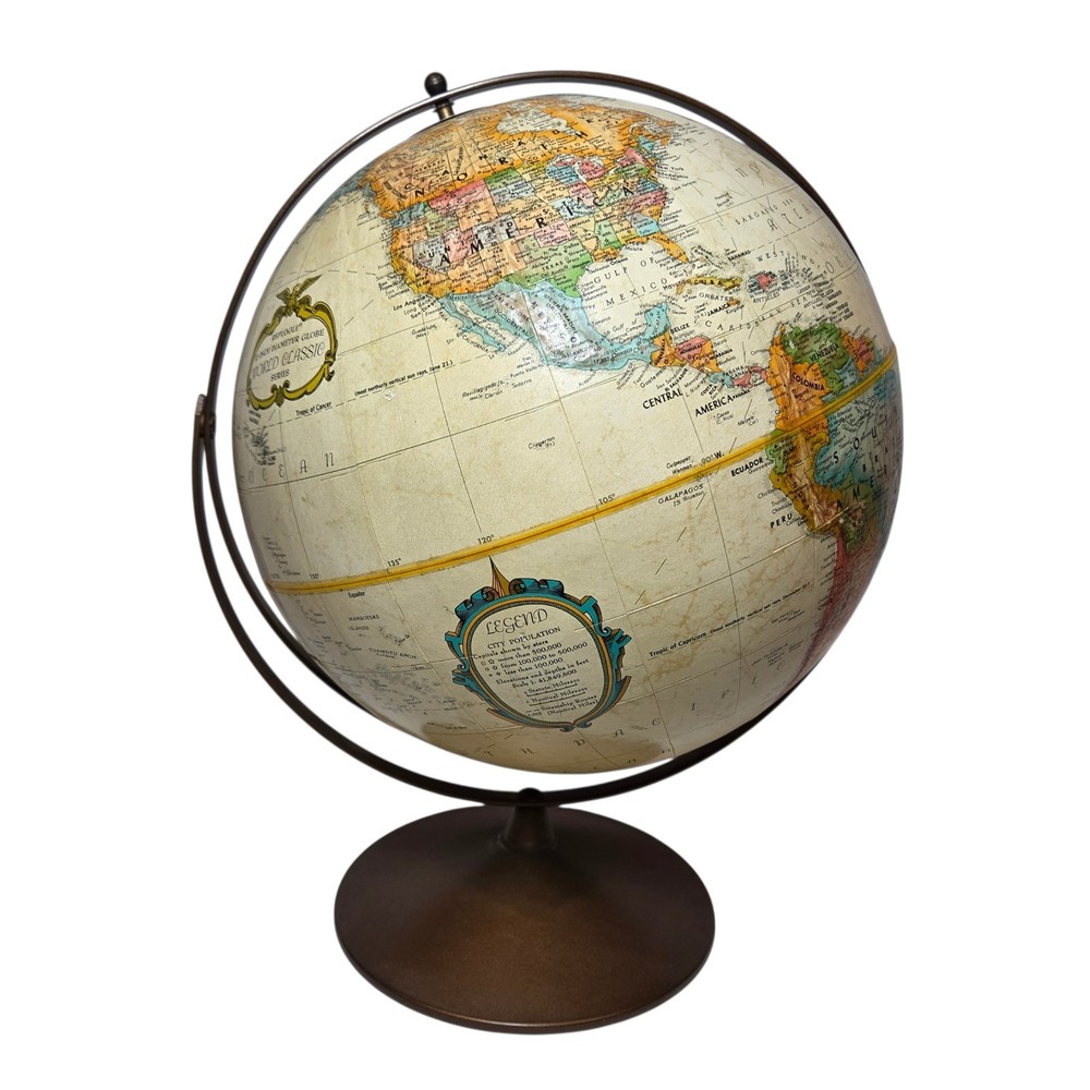 Replogle 12 Inch Diameter Globe World Classic Series Metal Adjustable Rotating