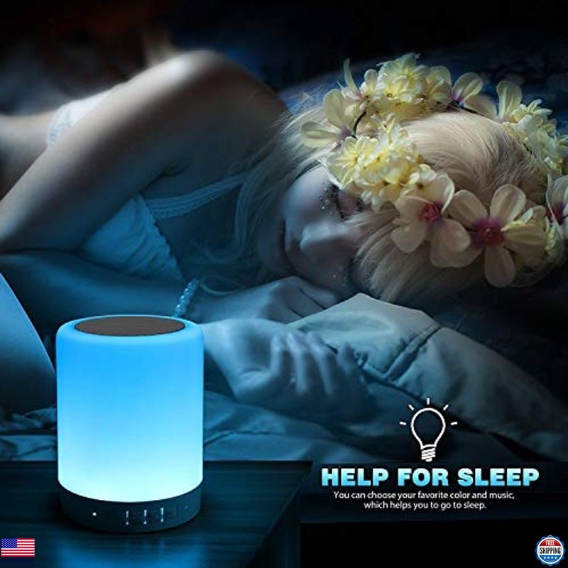 Elecstars Touch Control Bedside Lamp with Bluetooth Speaker - Dimmable Light