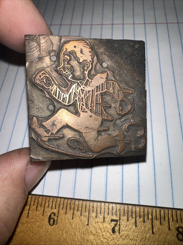 Print Block ( Man Running Fast ) Copper Face