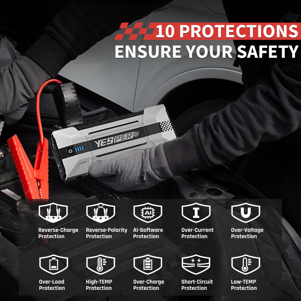 YESPER 4120A Car Jump Starter Booster Jumper Pack Power Bank Battery Charger US