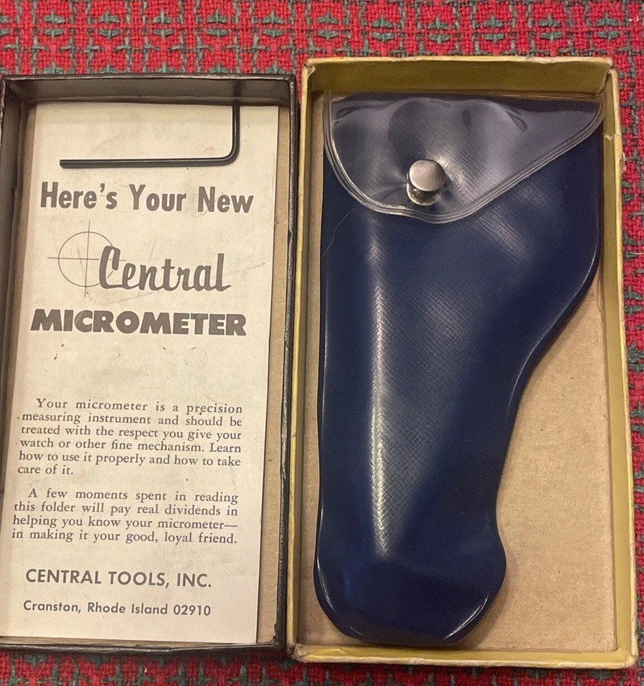 Vintage Central Tools Micrometer Rhode Island 🇺🇸 Unused!