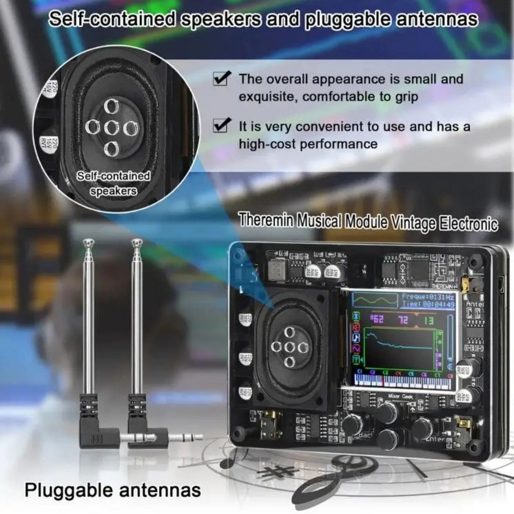 1 PC Mini Theremin Creative Musical Electronic Instrument OLED Screen Display