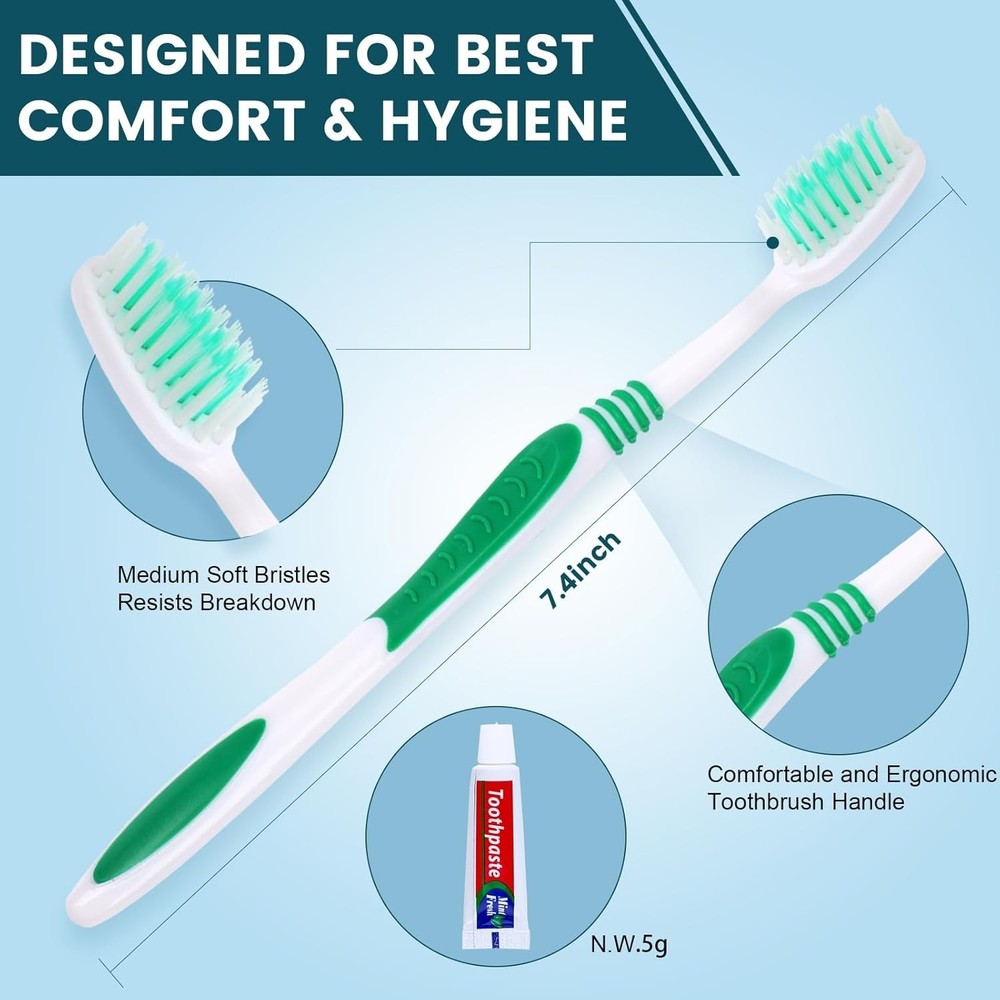 50 PCS Disposable Toothbrush with Toothpaste Bulk, Travel Toothpaste, Bulk Tooth