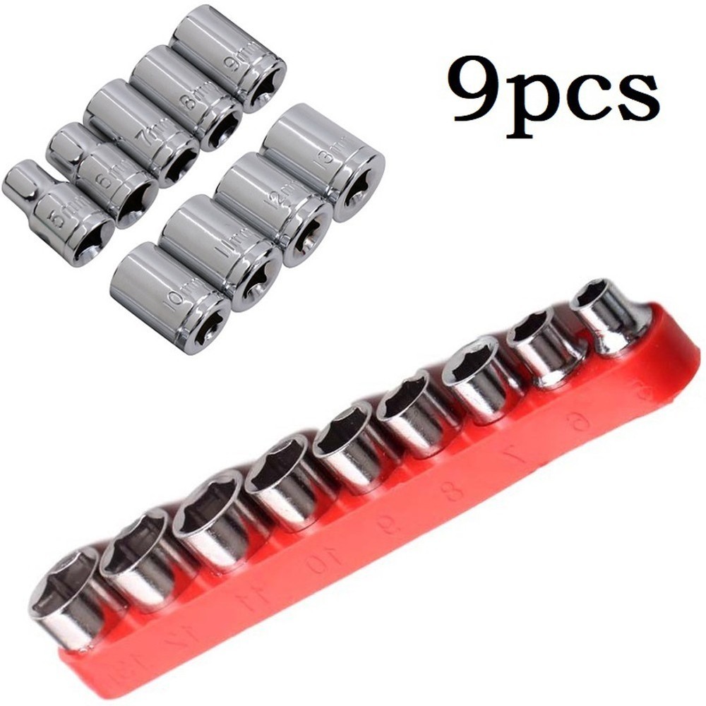 9 Pieces/set Hexagon Key Socket Combination 1/4 Inch Handle Hexagon Socket
