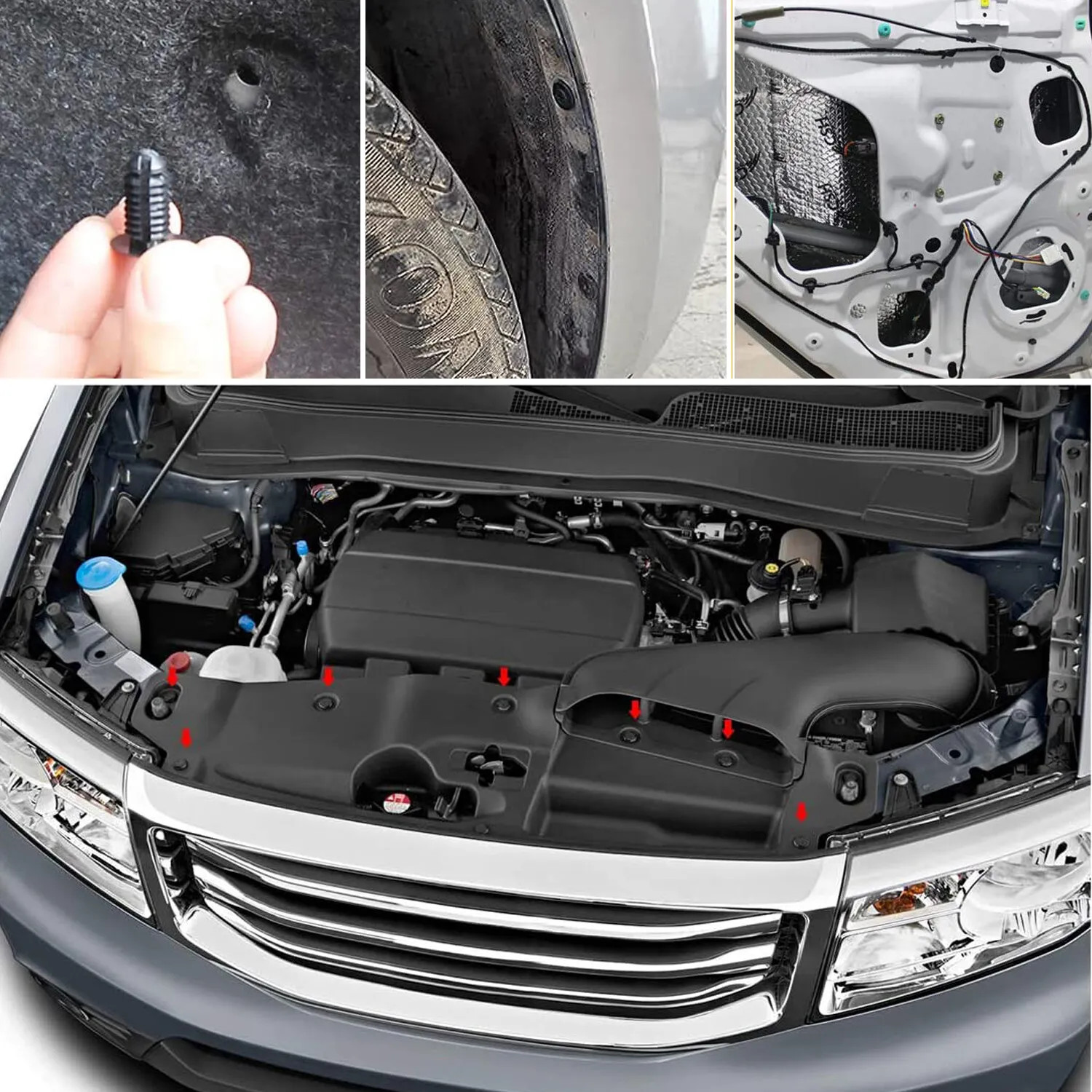 100PCs Car Body Rivet Push Pin Plastic Fastener Retainer Bumper Fender Trim Clip