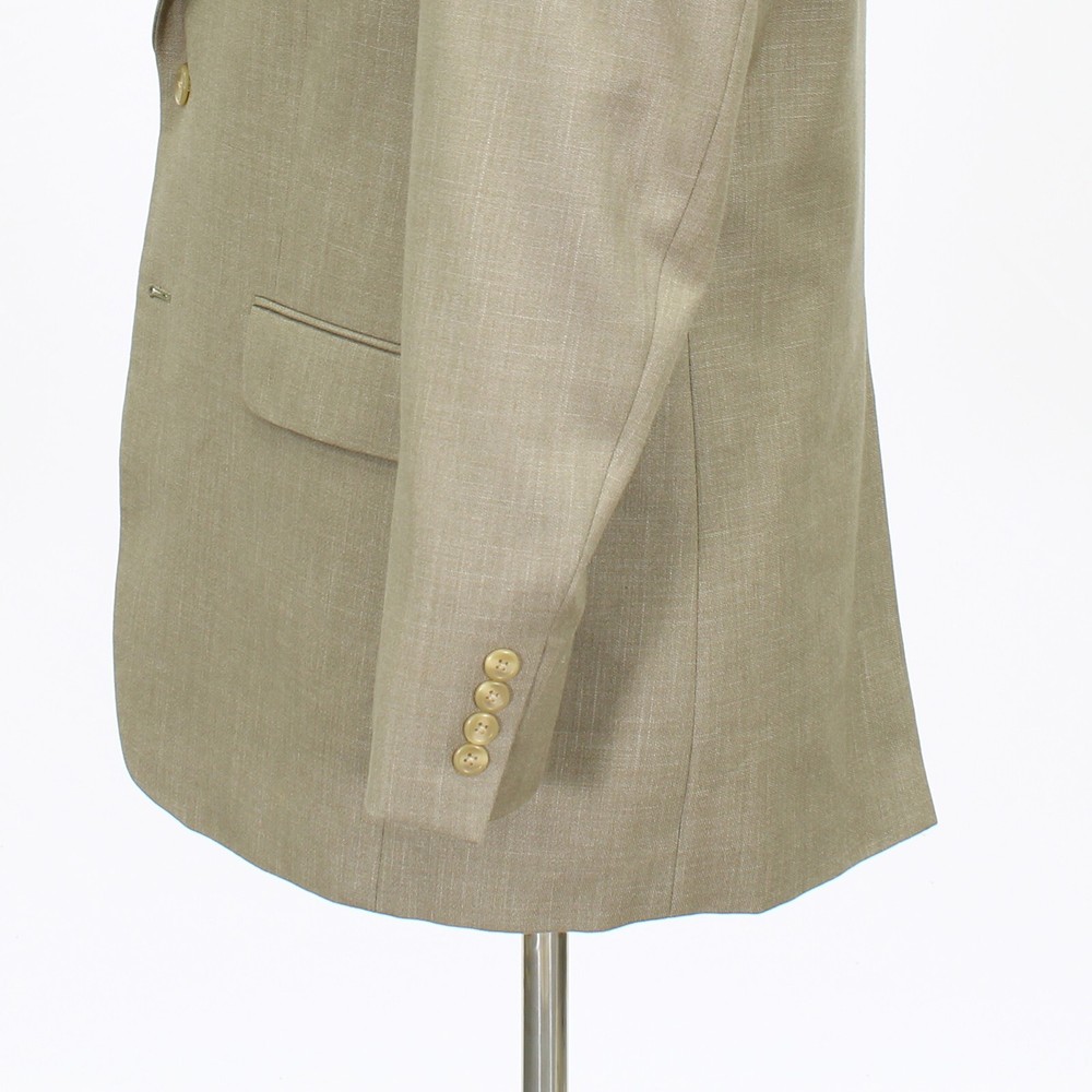 Chaps 40R Beige Sport Coat Blazer Jacket Solid 2B Polyester