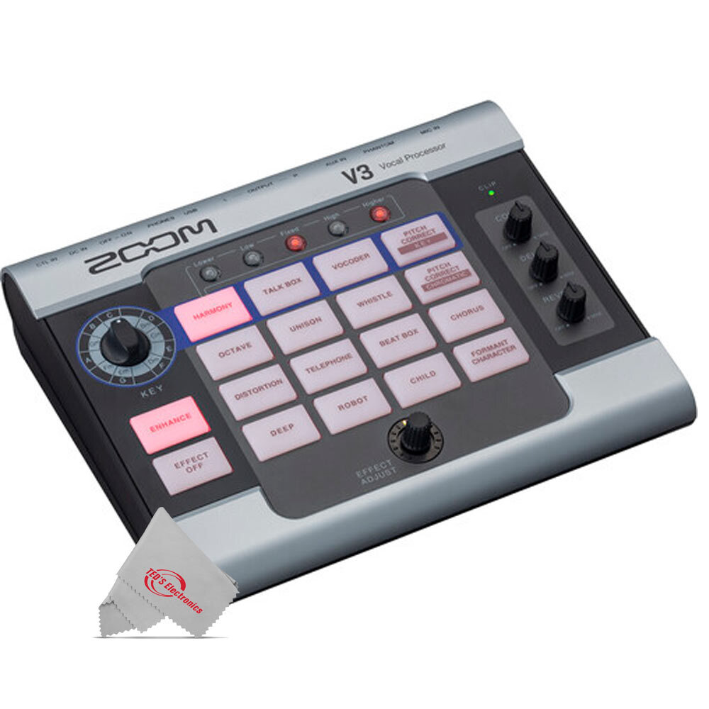 Zoom V3 Vocal Processor + ZDM-1 Dynamic Microphone + Power Supply & Mic Cable
