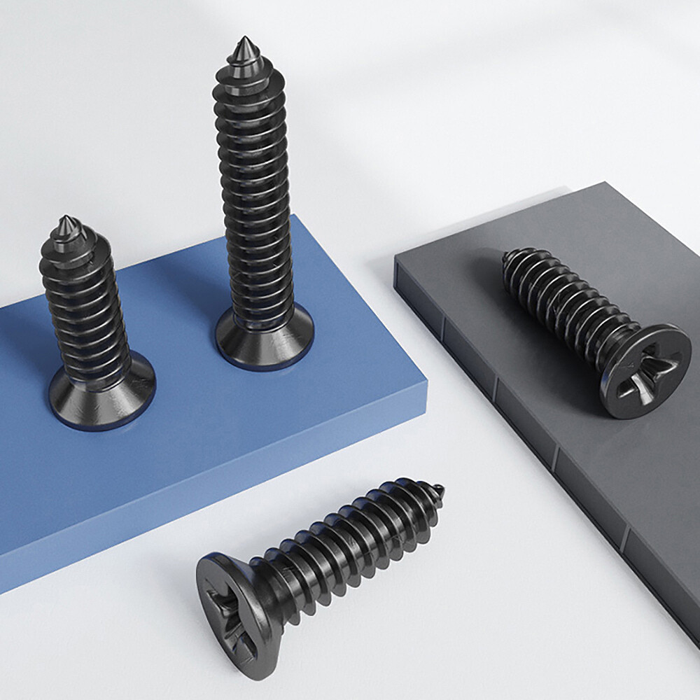 Small Tapping Screws Mini Phillips Flat Countersunk Head Black M1-M3 Sheet Metal