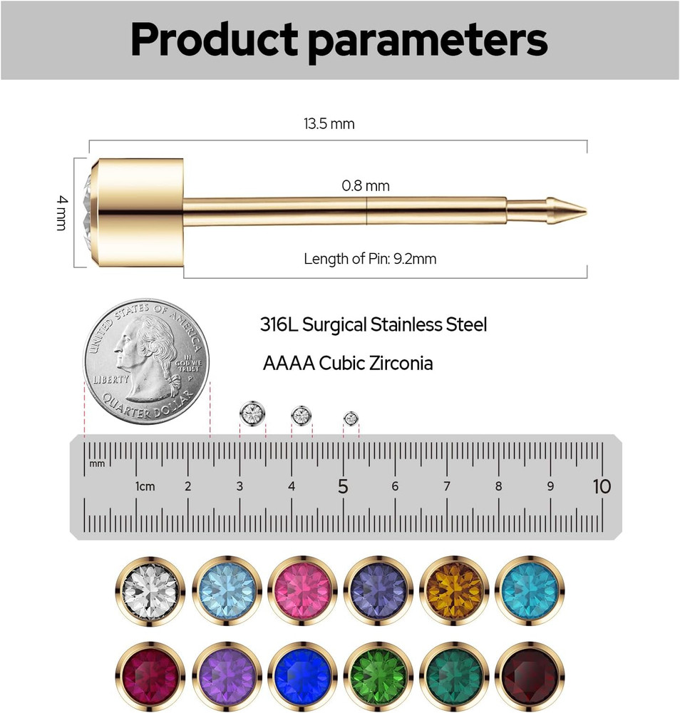Ear Piercing Kit with Safety Back 2 Pack Disposable Ear Piercing Gun Kit Made...