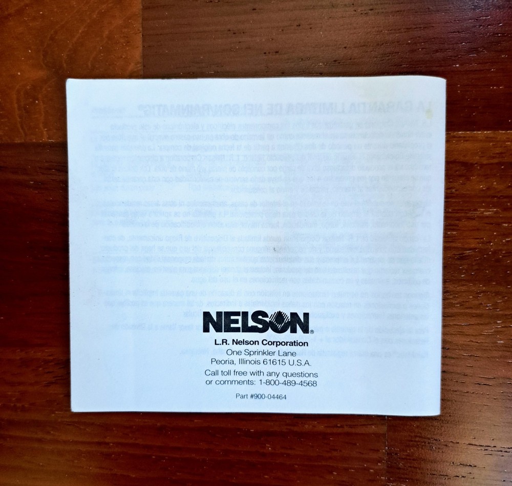 Nelson Electronic Sprinkler/Drip System Water Timer 5600 Instruction Manual