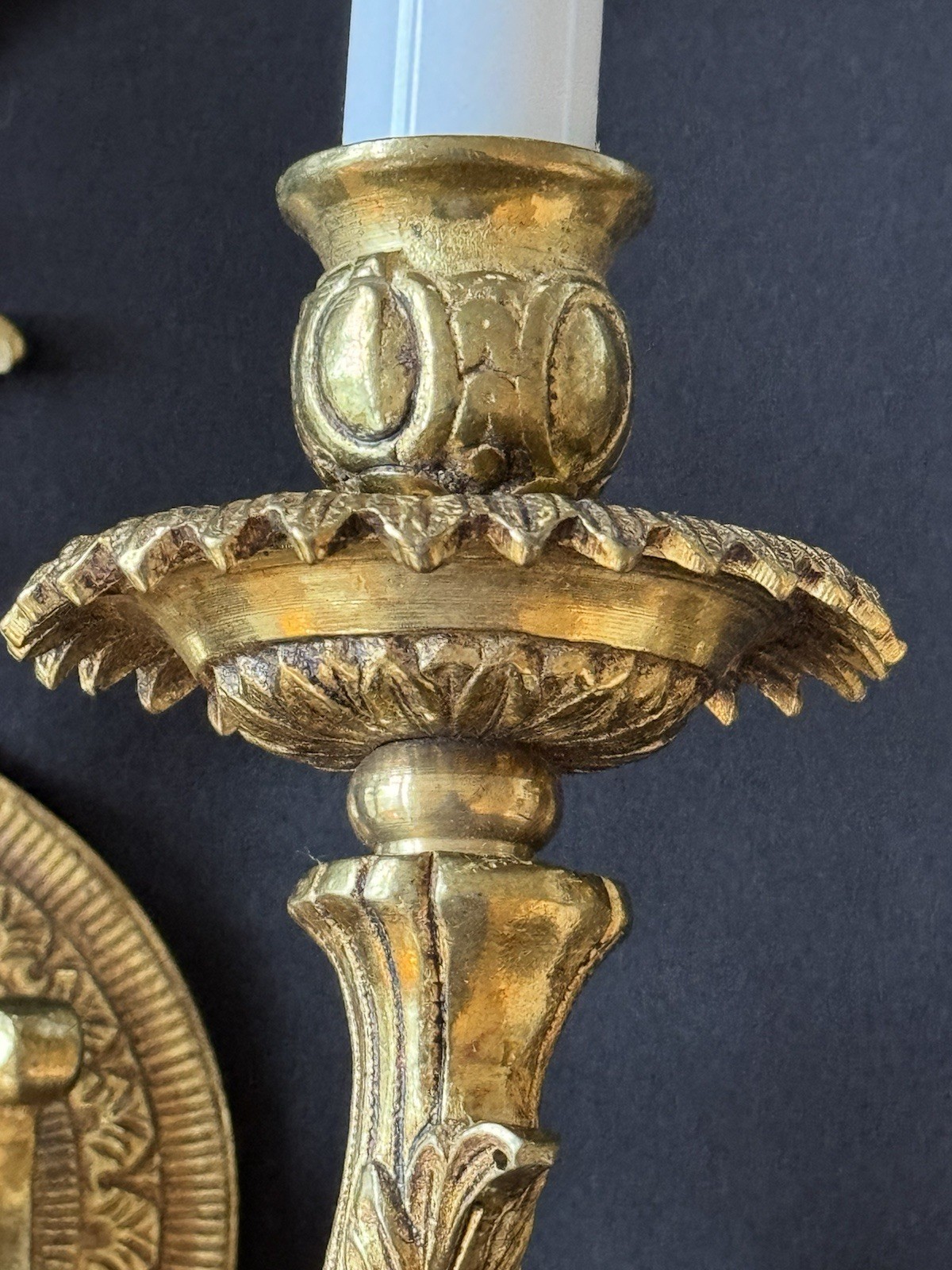 PAIR Vintage French Brass Wall Sconce Candelabras 2 Pair Available