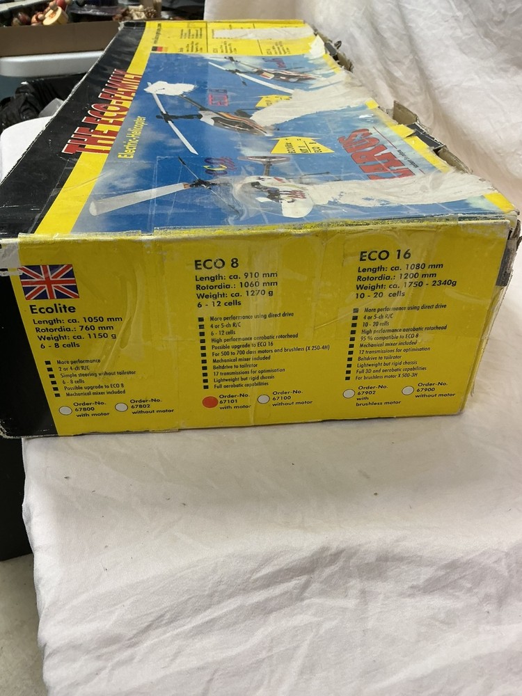 IKARUS ECO 8 ELECTRIC HELICOPTER W/ BOX & INSTRUCTIONS & CONTROLLER BUILT