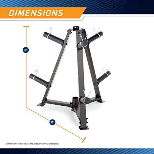 Olympic Weight Plate Tree for 2-Inch Plates Weight Storage Triangular - Black