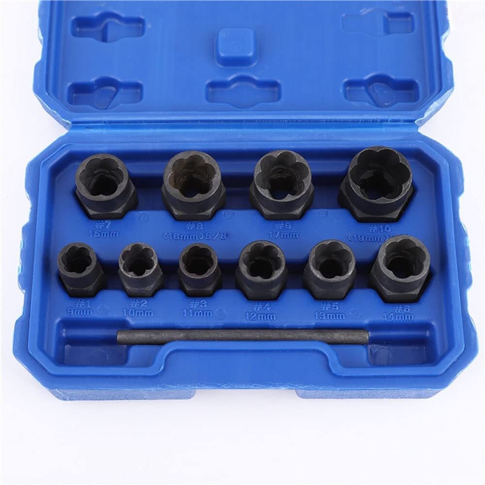 11pcs Bolt Extractor Impact Socket Set 3/8" Damaged/Rounded Nut Remover