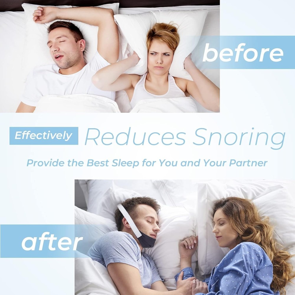 Ventilation Chin Strap 2 Pack - Comfortable Snore Solution for Better Sleep