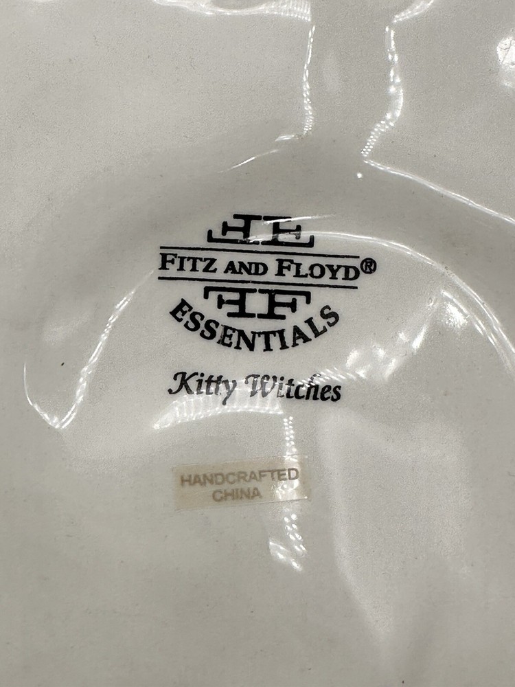 Fitz And Floyd Essentials Kitty Witches Snack Serve Display Dish EUC Halloween