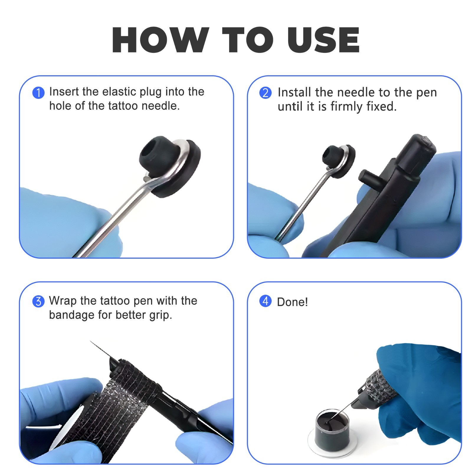 Hand Poke and StickTattoo Pen Kit Poke a Stick Tattoo Hand with 7 Ink 25 Needles