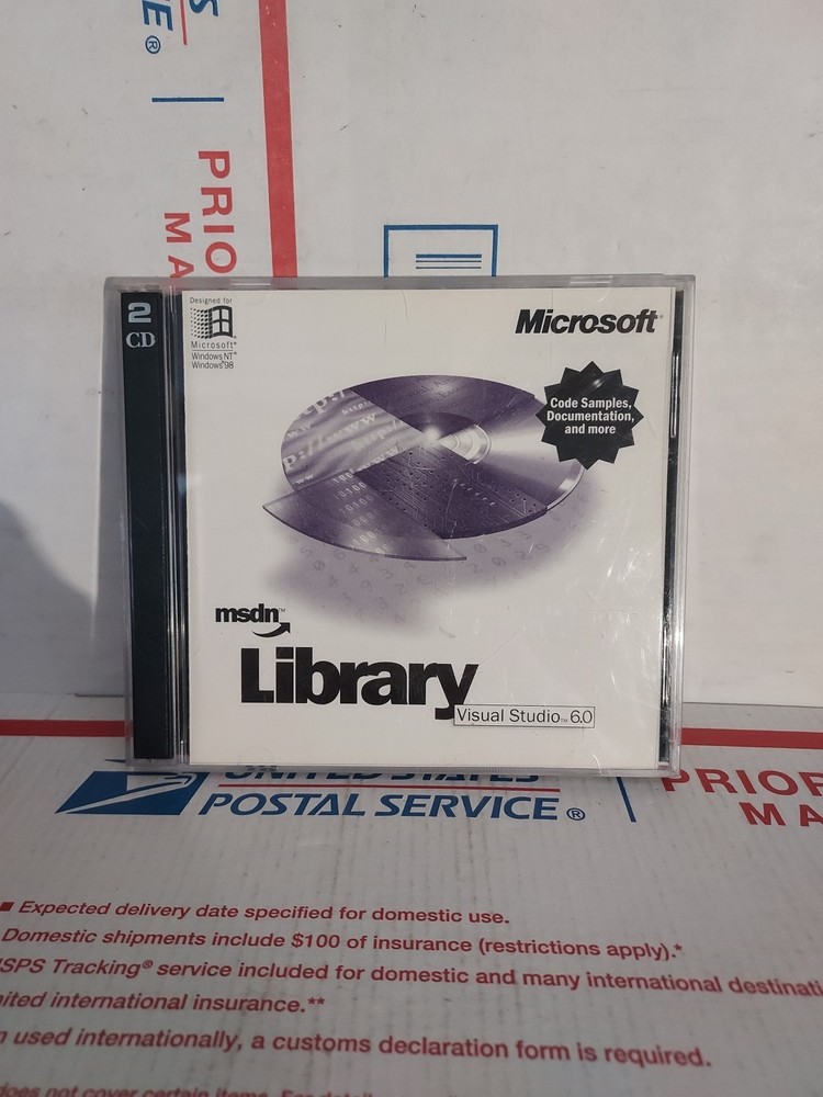Microsoft MSDN Library Visual Studio  6.0 Two CD Set for Windows No Keycode #176