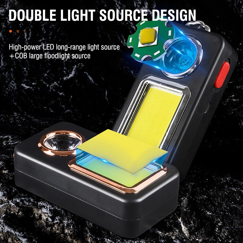 Plastic Portable Camping Lantern LED Rechargeable Flashlight with Sliding Switch