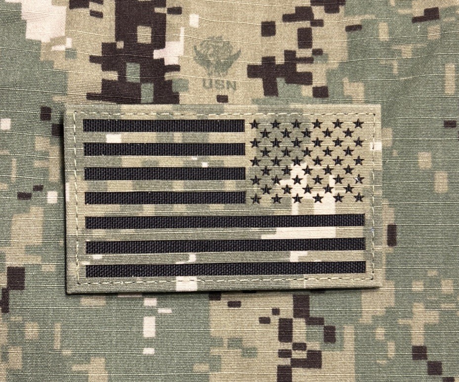US Navy US Flag w/ Hook NWU Type III Reverse AOR-2
