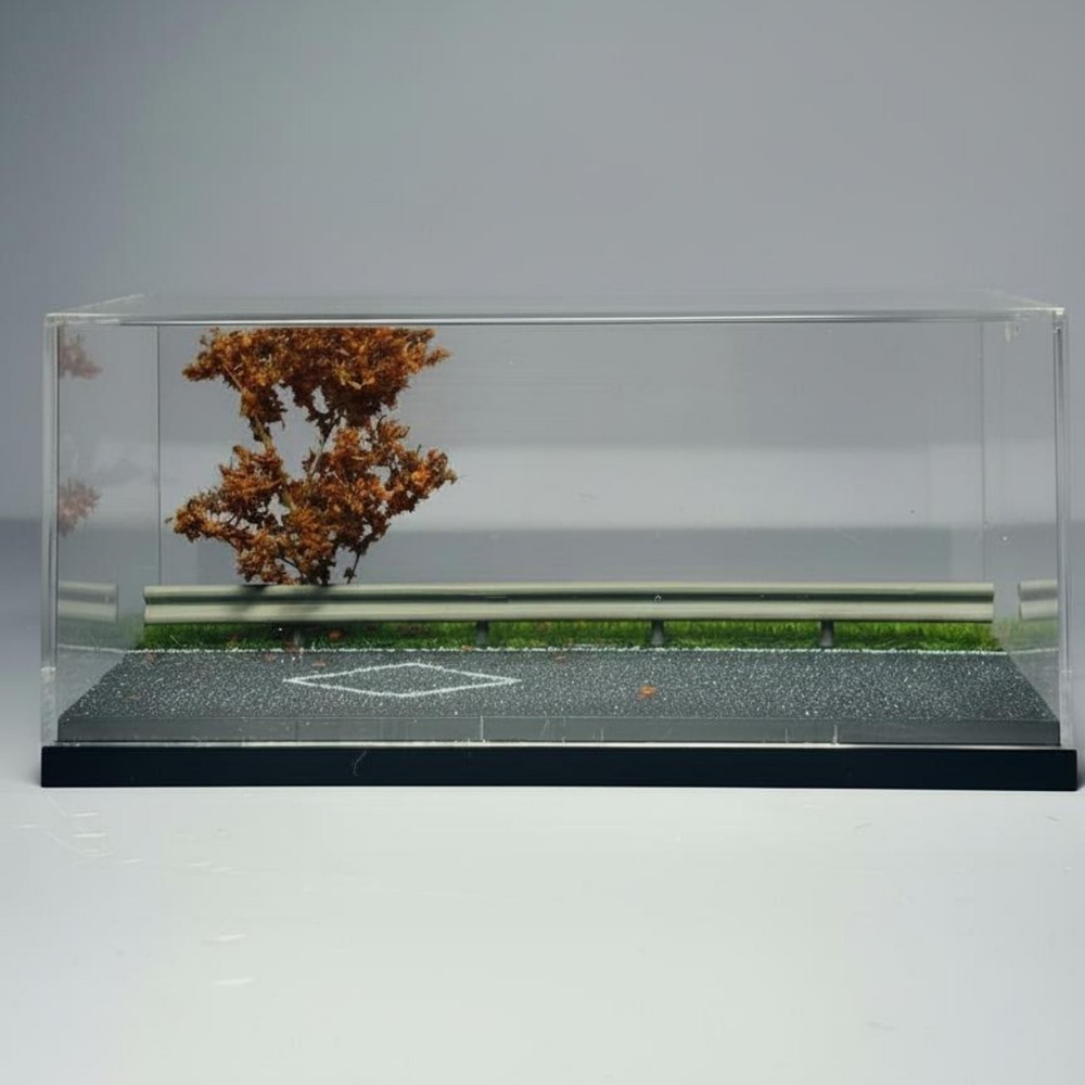 1:64 Scale Car Display Container Dustproof Highway Scene Model Box