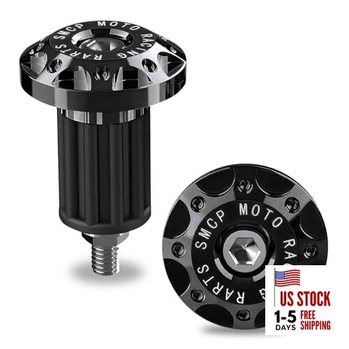 Universal Motorcycle Bar End Plug, Shockproof Handlebar End Caps, 2 PCS Black