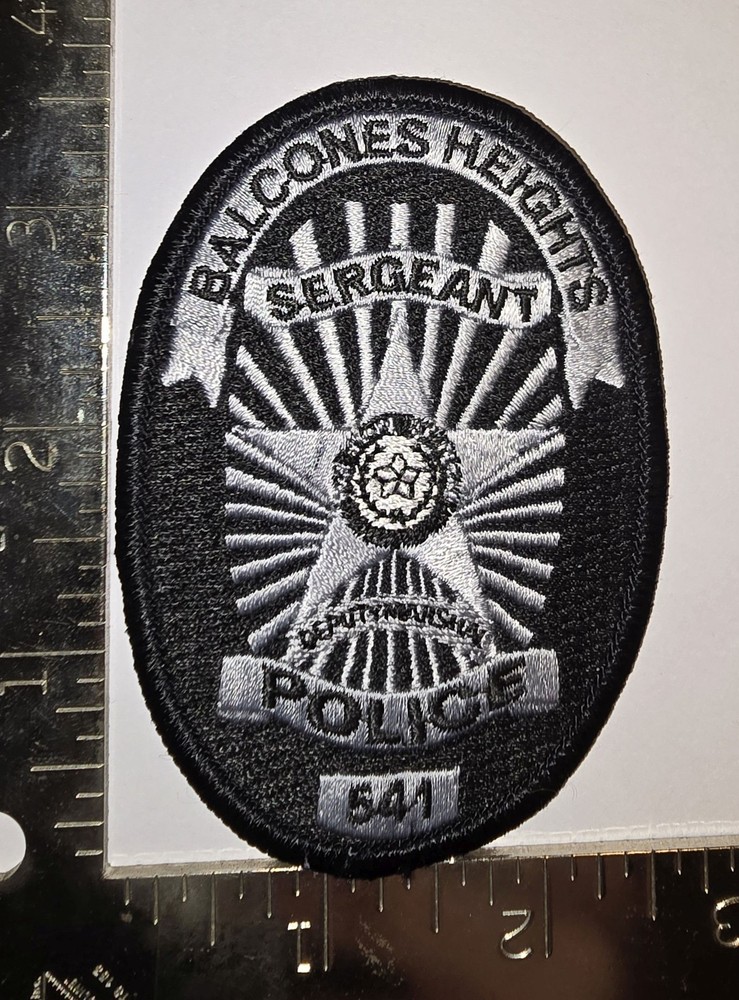 Balcones Heights Police Sergeant Patch – Silver Oval Badge 541 Texas