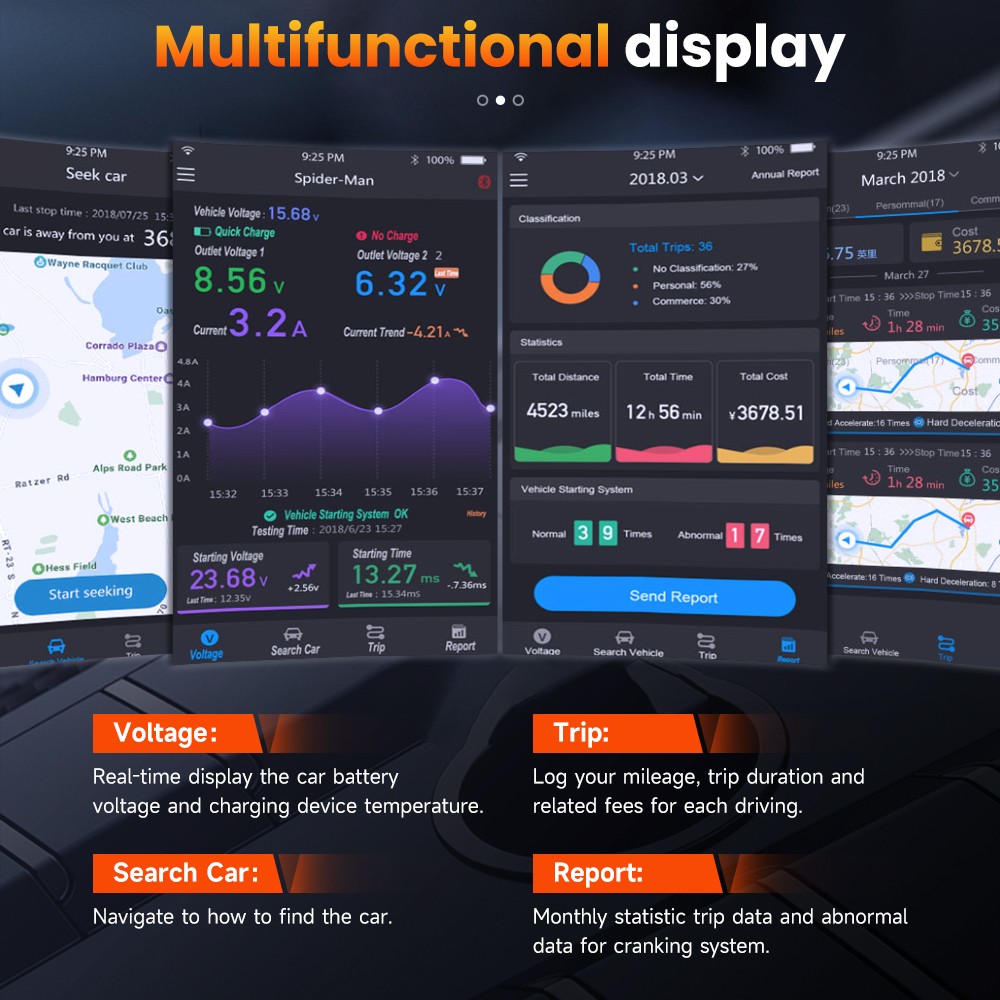 Bluetooth Fast Charging Car Dual USB Cigarette Charger Lighter Socket Adapter