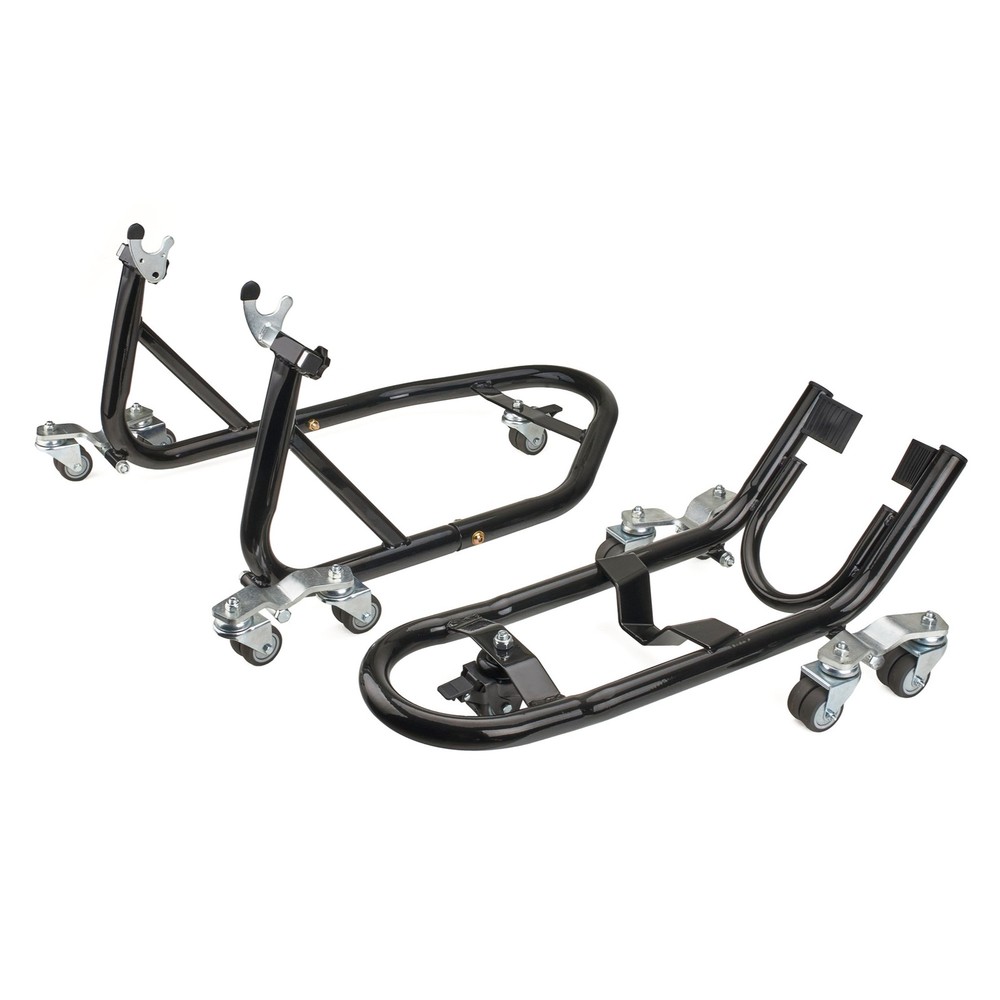 Warrior Universal 360 Degree Front & Rear Motorcycle Stand Combo Kit - Paddock
