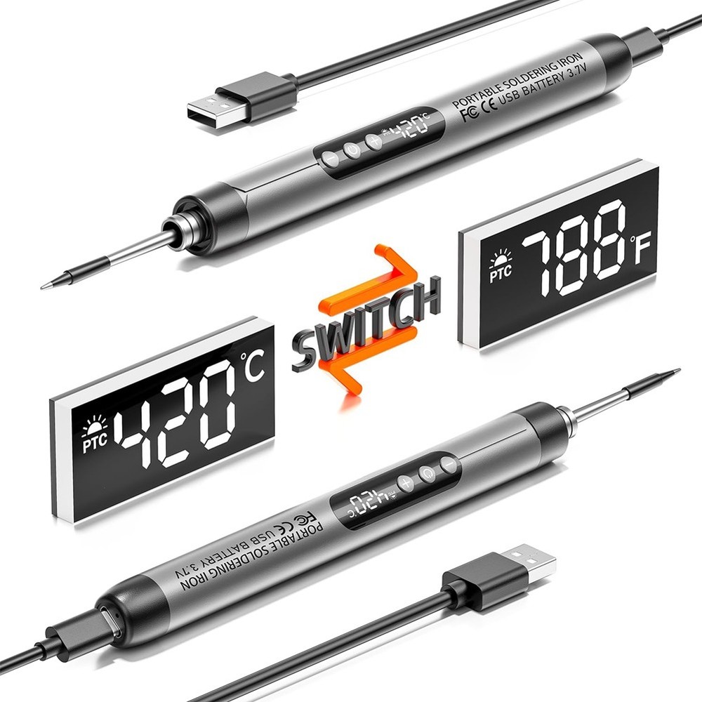 Cordless USB Digital Soldering Iron Adjustable Temperature Type-C Interface5758