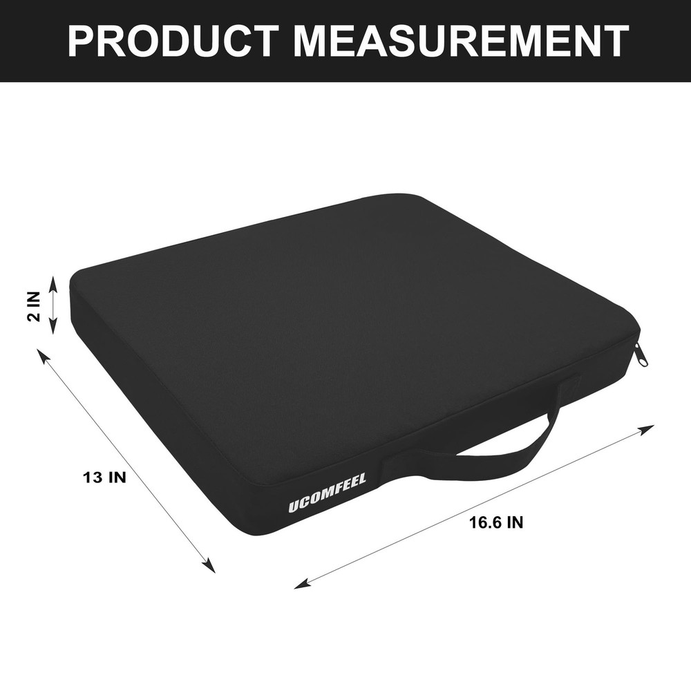 UCOMFEEL Portable Stadium Seat Cushions with Handle, 2 Medium, Black - 2 Pack