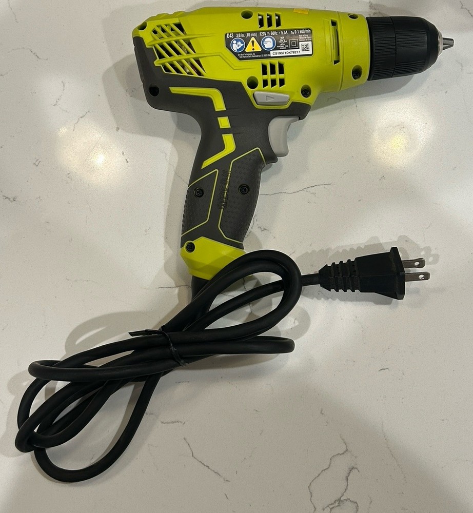Electric Drill Ryobi 3/8 in. Corded Drill – 120V Variable Speed – Model D43