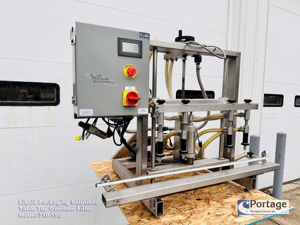 Liquid Packaging Solutions Model: 310-150 || Semi-Automatic Table Top Overflow