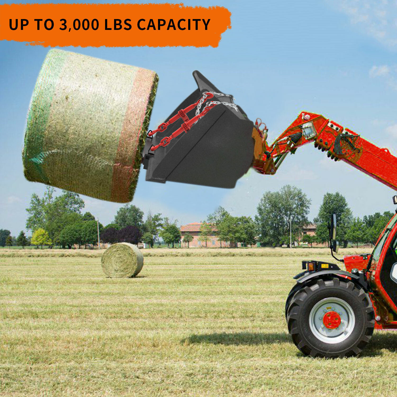 Universal 49" Hay Bale Spear Front Loader Bucket Attachment