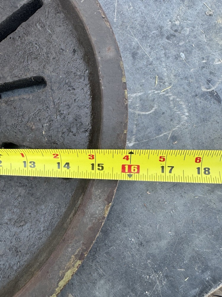 Large Antique Round Drill Press Work Table