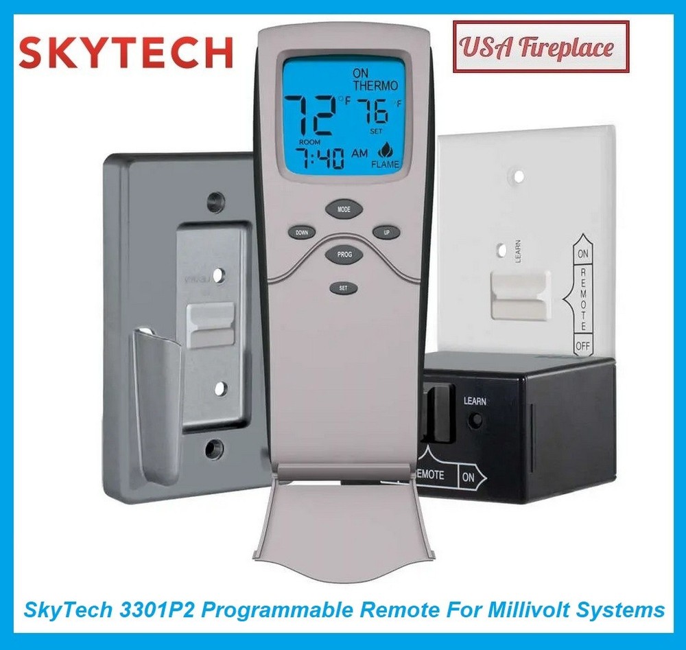 SKYTECH SKY-3301P2 Programmable Fireplace Remote Control with FREE USA SHIP!