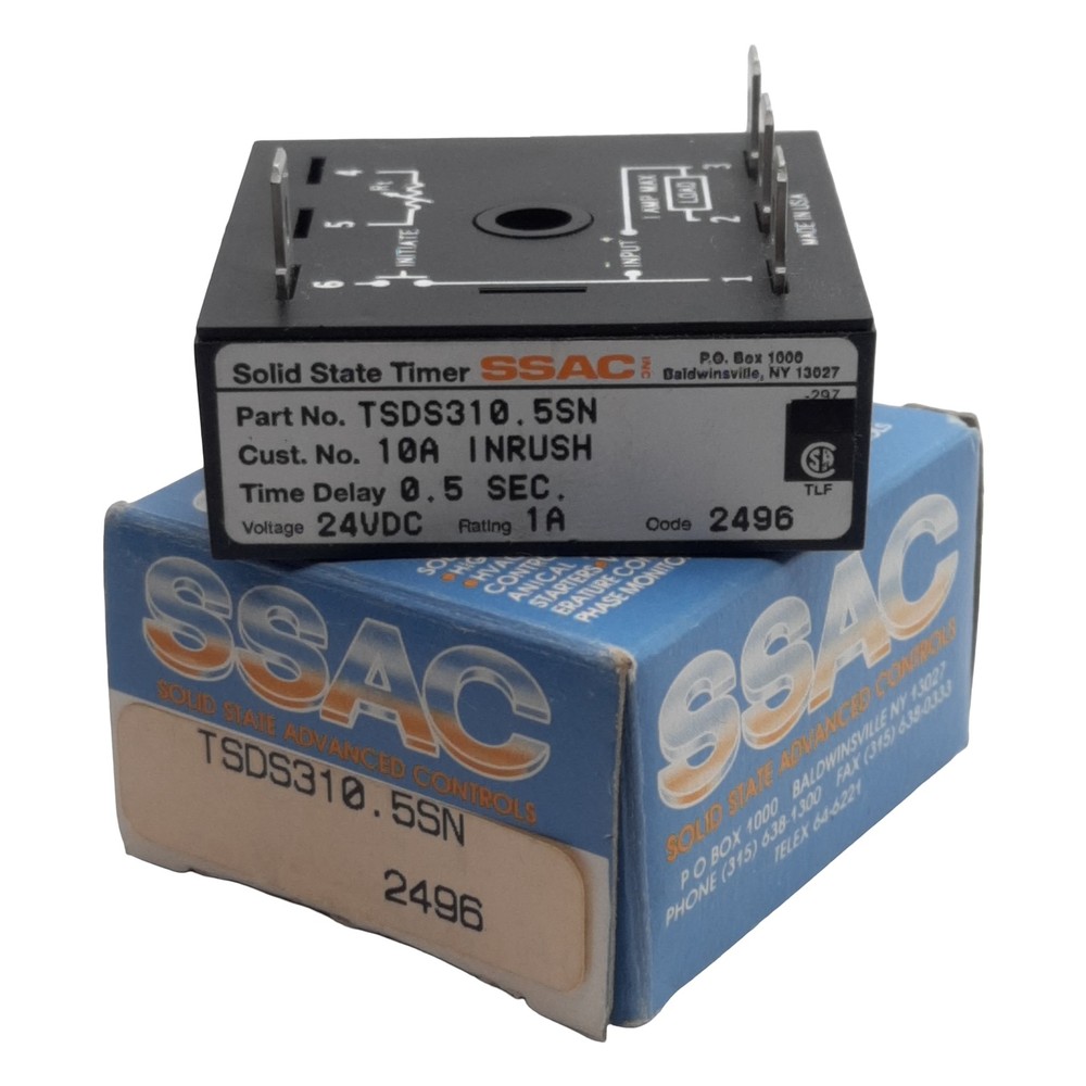 SSAC TSDS310.5SN Solid-State Time Delay Module, 0.5sec Delay, 24VDC, 1A Max