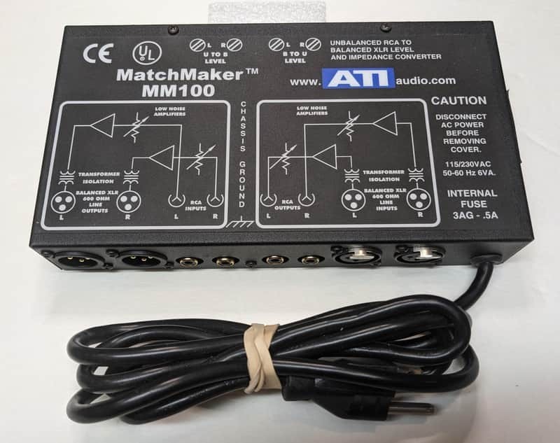 ATI Audio Inc MM100 Match Maker Balanced Unbalanced Level Matching Interface