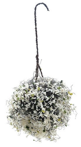 Hanging Basket: Variegated White, Large