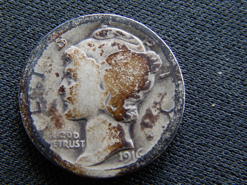 1916- Mercury Dime - Rare with MINT ERRORs Composition Error Still Awesome