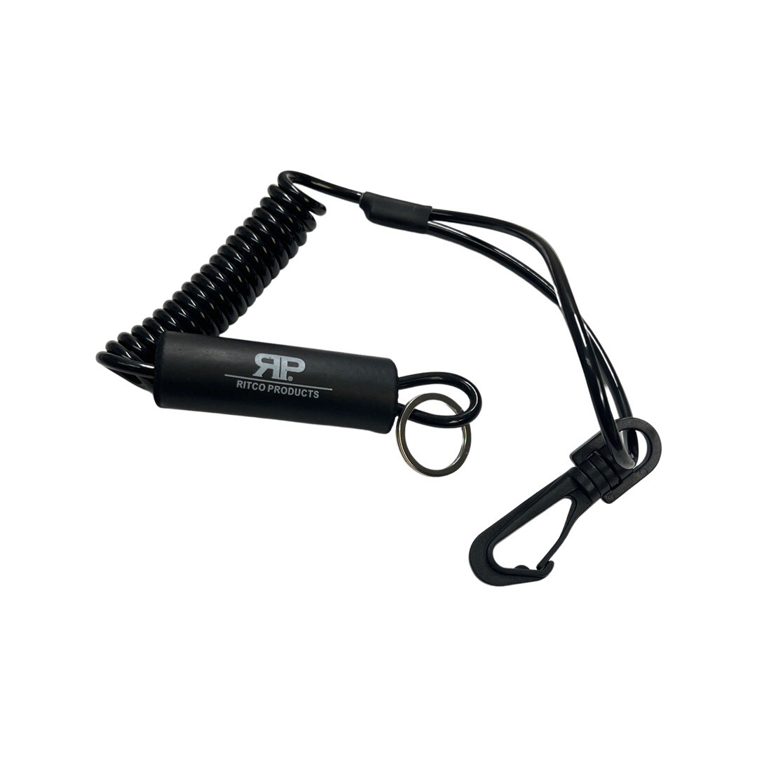 SEA-DOO FLOATING REPLACEMENT DESS LANYARD TETHER CHORD WITH STAINLESS KEY RING