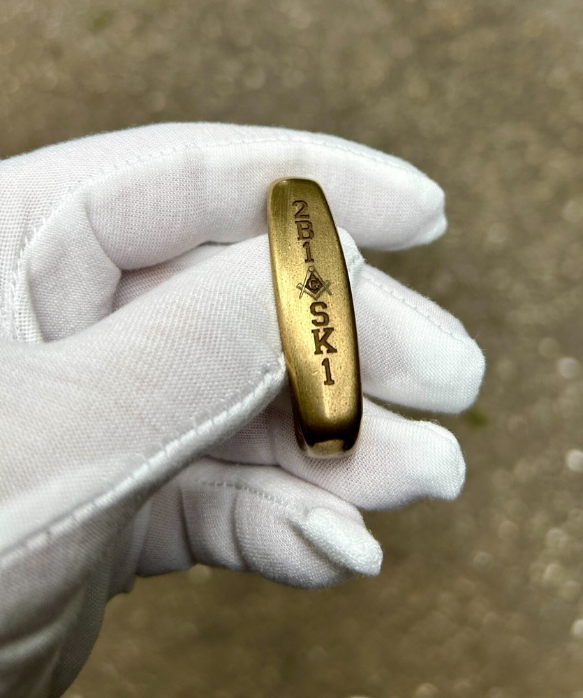 Brass Engraved 2B1ASK1 Mason Belt Loop | 1.5" Width | Freemason Symbol Accessory