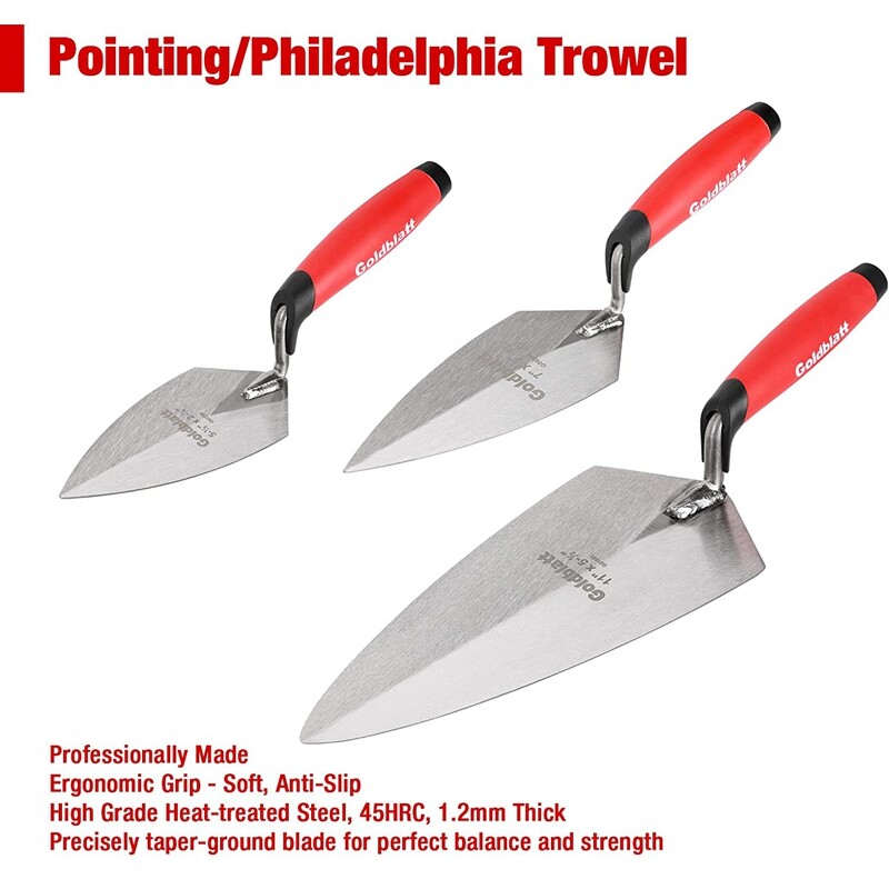 Goldblatt 6PCS Masonry Hand Tool Set Pointing Trowel Margin Tuck Pointing Trowel