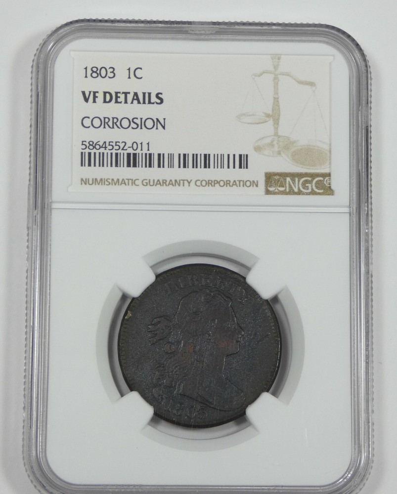 NGC Authentic 1803 Draped Bust Large Cent VF Details  1c