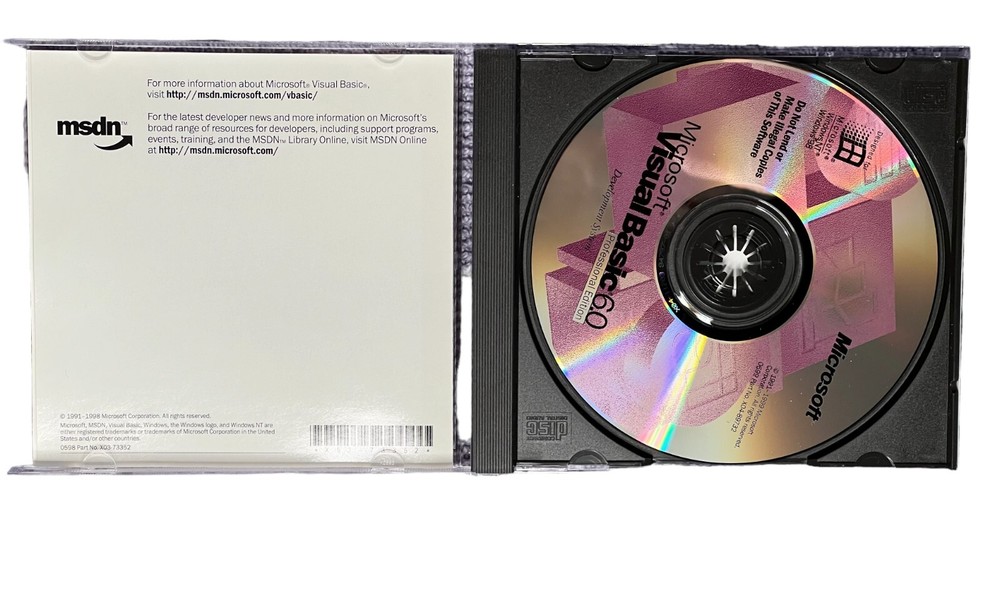 Microsoft Visual Basic 6.0 Professional Edition Windows 95, NT 4.0 or Later