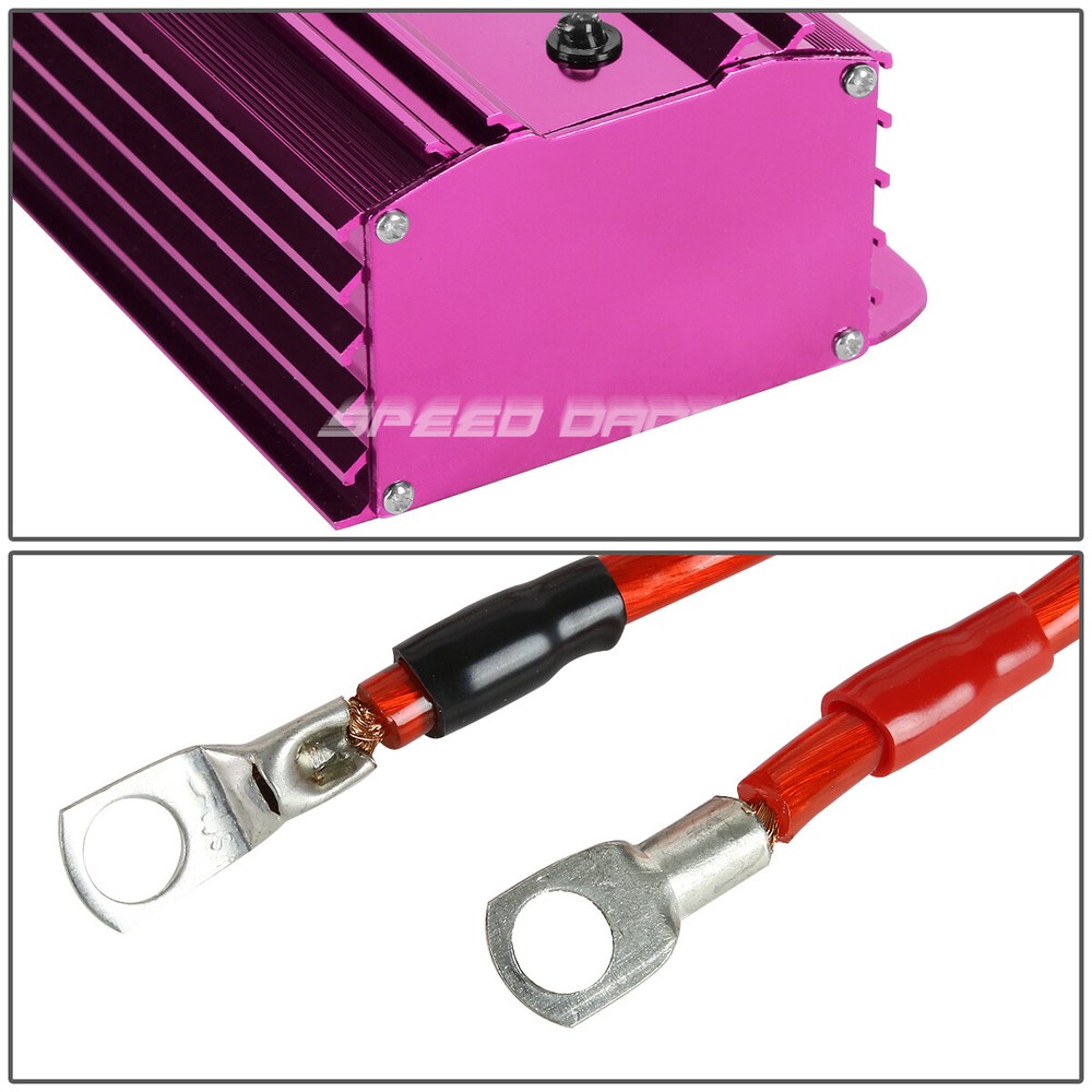 HIGH EFFICIENCY UNIVERSAL CAR BATTERY VOLTAGE STABILIZER REGULATOR+CABLE PURPLE