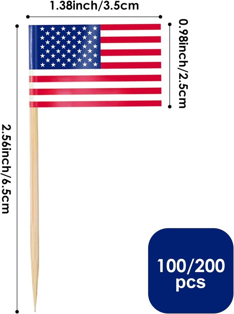 AhfuLife 200 Pcs Different Countries Toothpick Flag, Mini 200 Pcs, Mixed