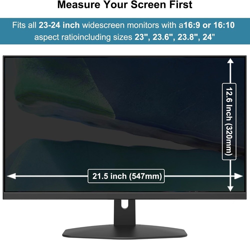 Hanging Computer Privacy Screen Protector Shield Compatible for 23/24 Inch Wi...