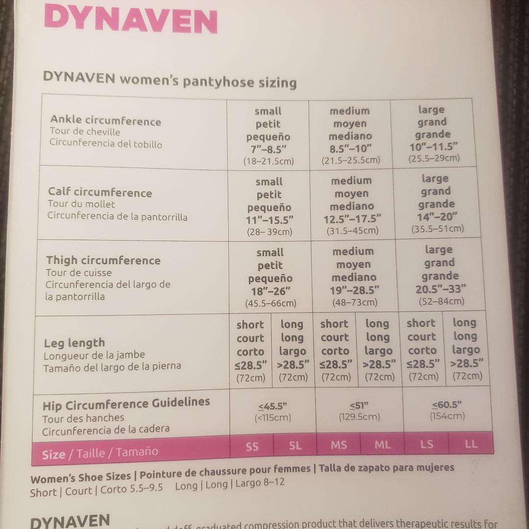 Sigvaris Dynaven Opaque 972-3 CT Panty Hose 20-30 30-40 Compression Size & Color