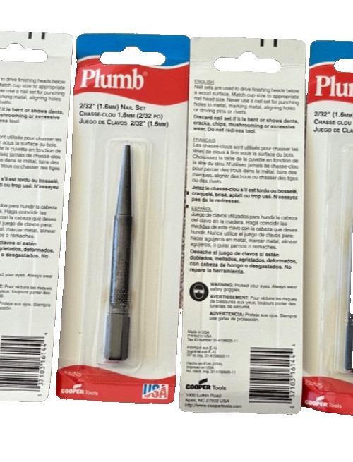 3 PIECES Plumb Nail Punch Set